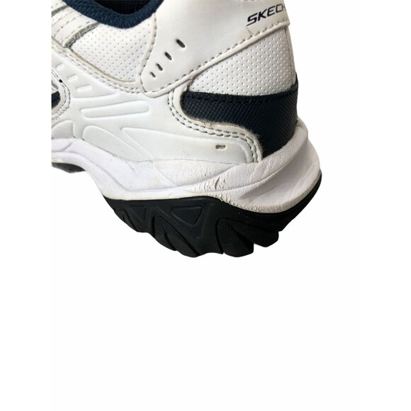 Skechers Sneakers Athletic Shoes 50127 Mens 8 Memory Fit White Navy Blue Reprint - Picture 9 of 10